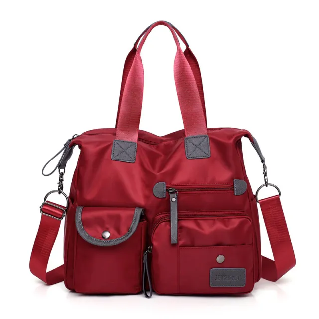 Large Capacity Multi pocket Shoulder Bag For Women Nylon Waterproof Handbags Female Casual Commuting Messenger Crossbody Bags Red - Shop at LoveMi