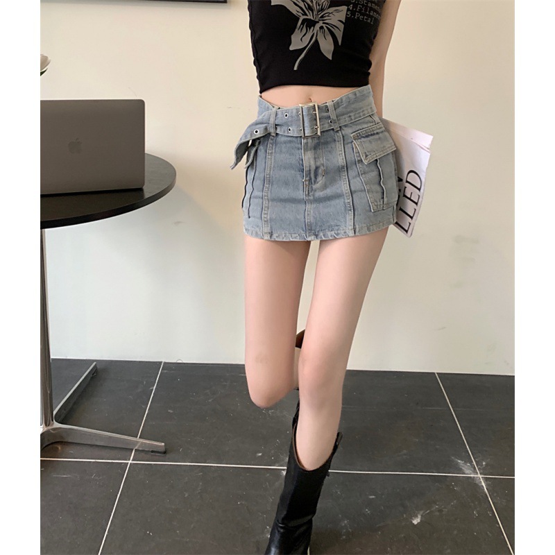 Women's Versatile High-waisted Skinny Denim Skirt