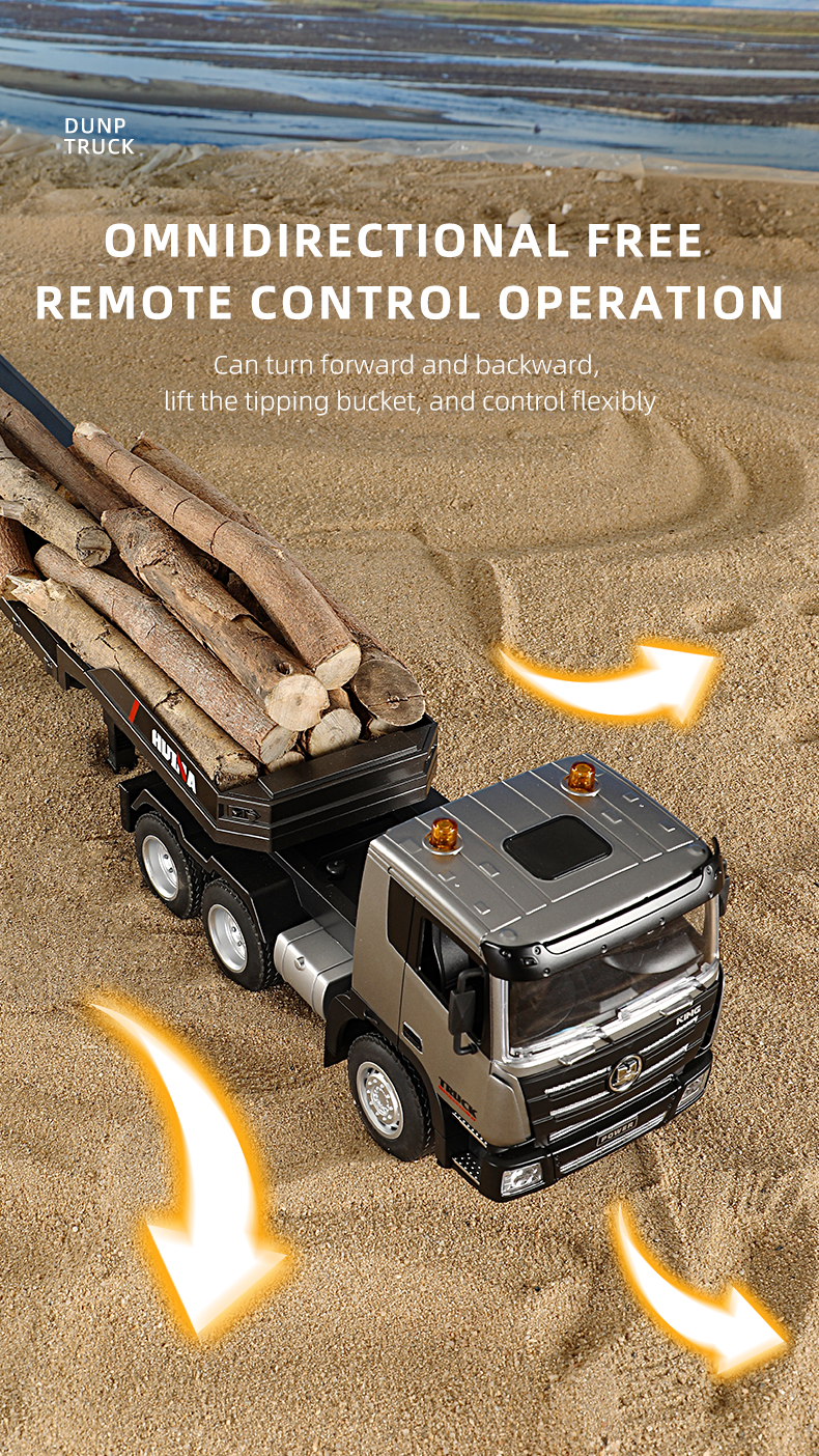 Huina 1318 1-24 Semi-alloy Remote Control Flatbed Trailer Toy 18