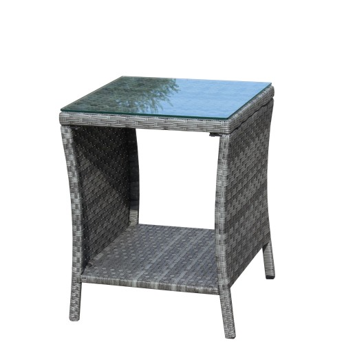 Outdoor Patio Furniture 1 Coffee Table With Clear Tempered Glass — foto 2