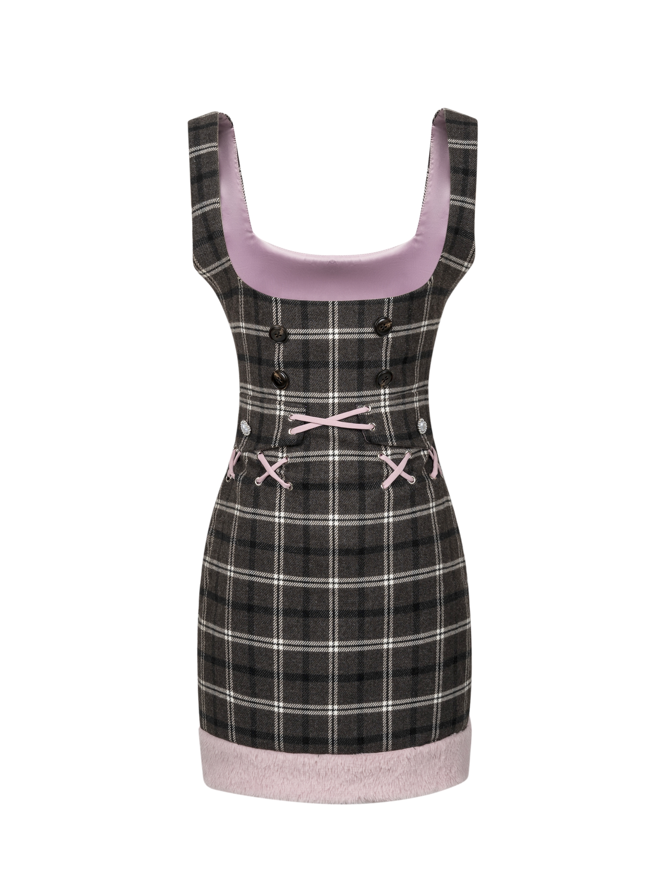 Bubble Sleeve Plaid Dress Spicy Girl - Image 2