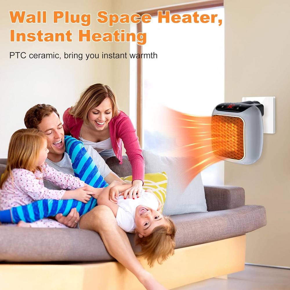 Wall Plug In Heater Fan Ceramic Space Low Energy 3S Fast Heating -Remote — image 5