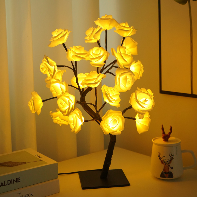 24lights white rose tree ligh