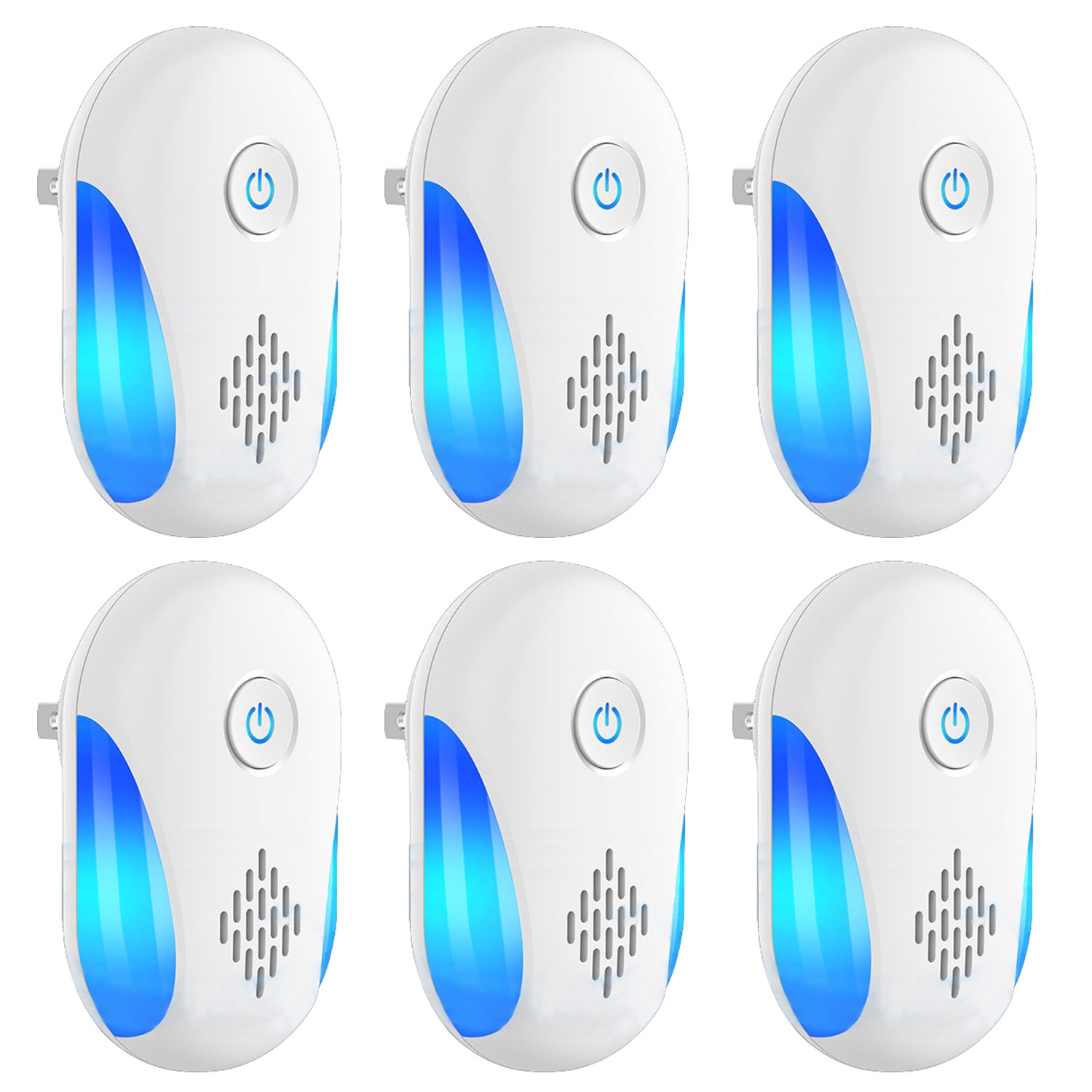 6 Packs Ultrasonic Pest Repellers Electric Plug-In Indoor Pest Control Mouse Repellent Chaser Deterrent Rodent Chaser With 2 Modes For Home Kitchen Office Warehouse Hotel 5