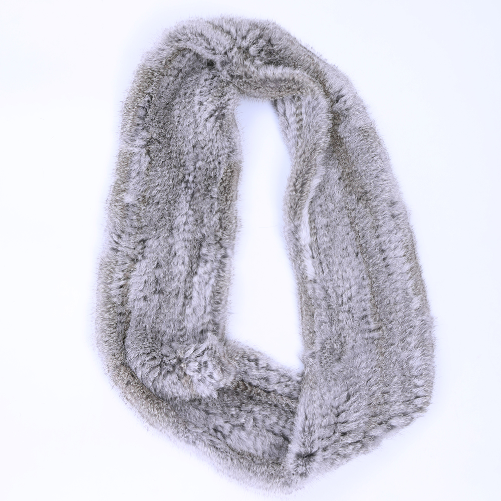 Rex Rabbit Fur Collar And Fur Woven Men's Scarf Long Thick Double-sided Warmth