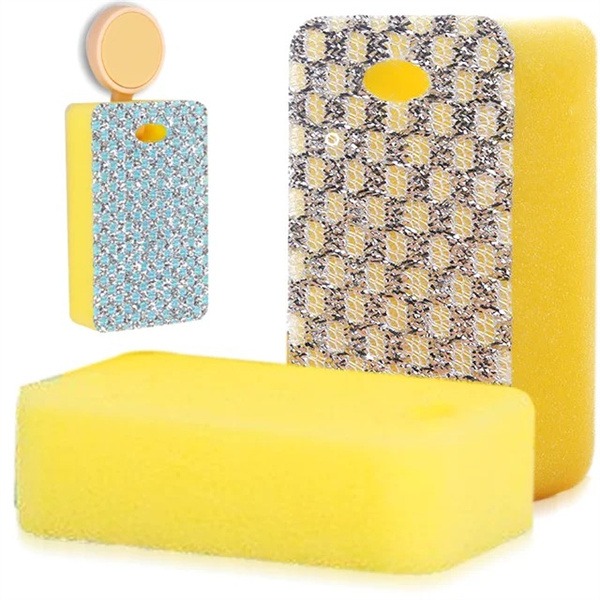 Durable Four Pieces Of Jacquard Sponge - Perfect For Multiple Cleaning Tasks