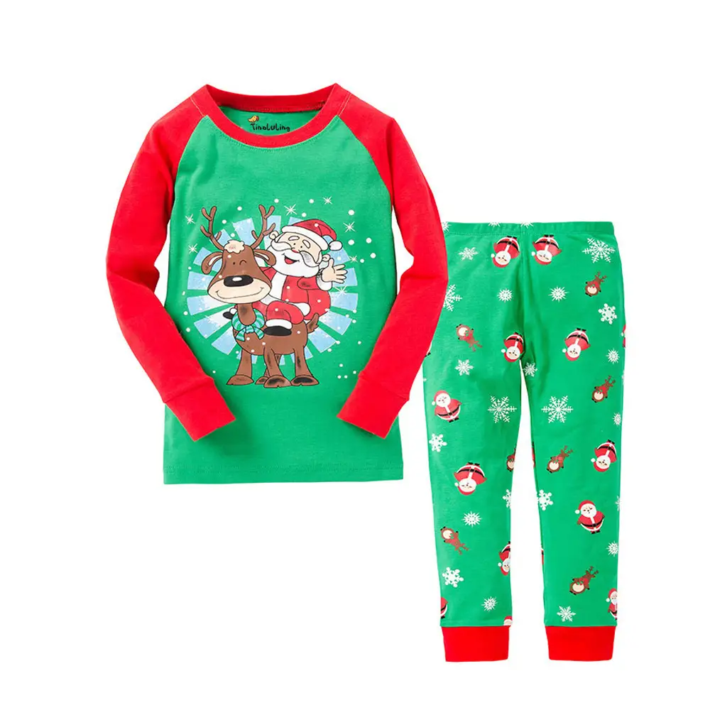 Children's Cotton Cartoon Dinosaur Print Pajamas Set