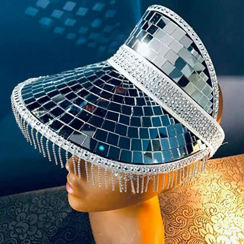 Ladies' Party Decorative Glass Sequin Hat
