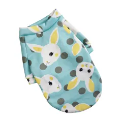 Pet Supplies Dog Fashion Thin Fleece Floral Sweater - Blue Rabbit - View 1