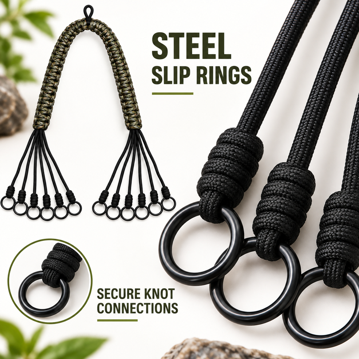 Camo Durable Nylon Hunting Lanyard Duck Goose Hanger Waterfowl Dove Carrier With Steel Loop Slip Ring