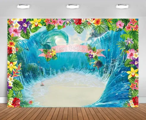 Hawaii Beach Background Birthday Party Baby Shower Decoration Banner Vinyl 100X150Cm - Shop at LoveMi