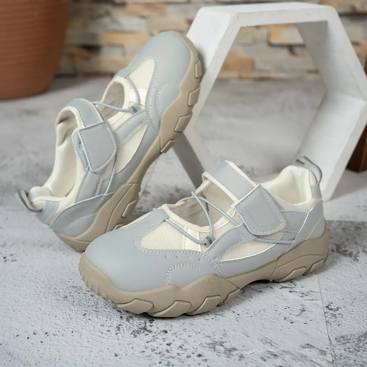 Women Korean Ballet Style Mary Jane Sport Sandals, 2026 New Spring Summer Platform Hook And Loop Trainer Shoes