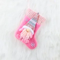 Christmas Ornament Gift Bag Long Legged Doll Christmas Stocking - Pink - View 1