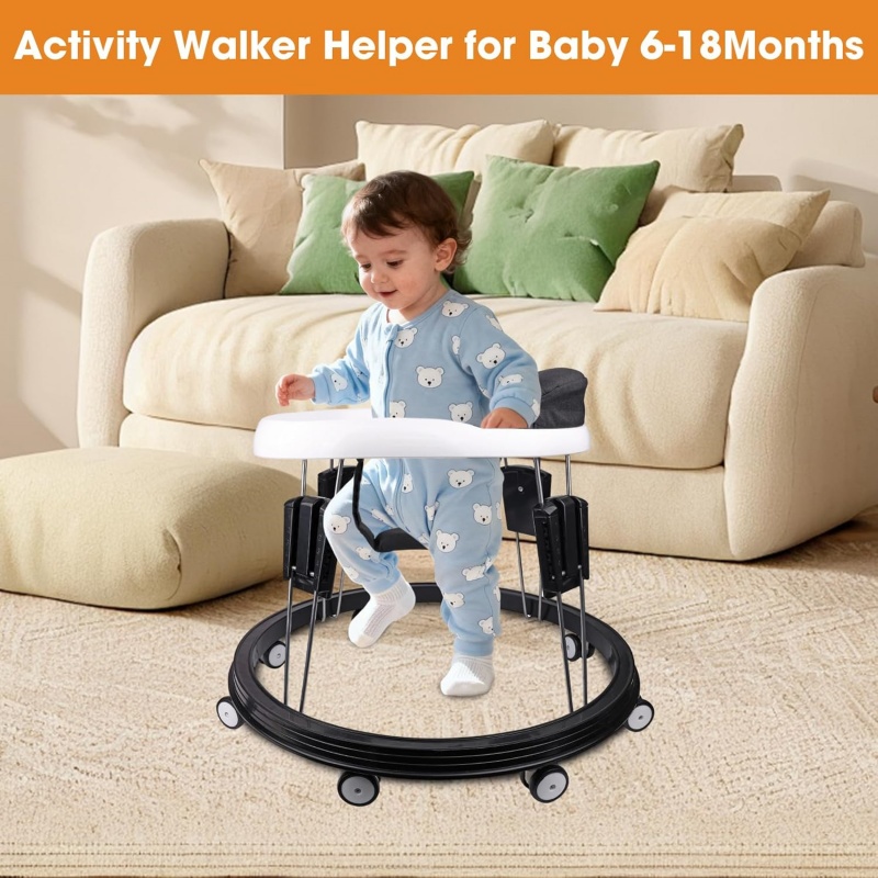 Portable Baby Walker Activity Toddler First Step Push Along Walk Bouncer Folding 6