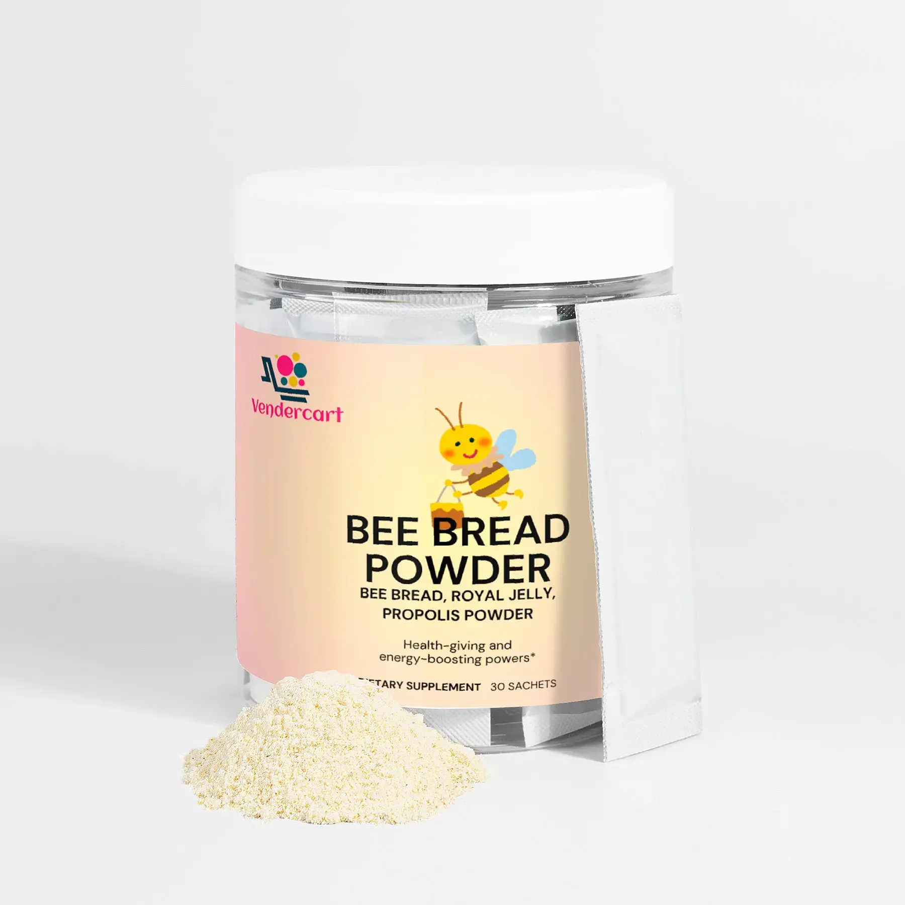 Bee Pearl Powder Energy, Immunity, And Skin Support With Bee Bread, Propolis, Royal Jelly And Vitamin C  30 Sachets