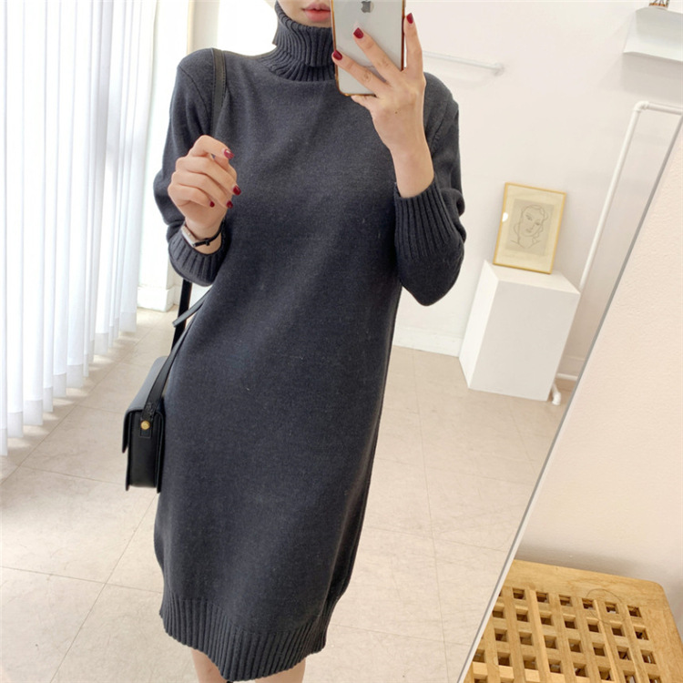 Title 3, Mid-length Over-the-knee Turtleneck Wool Base W...