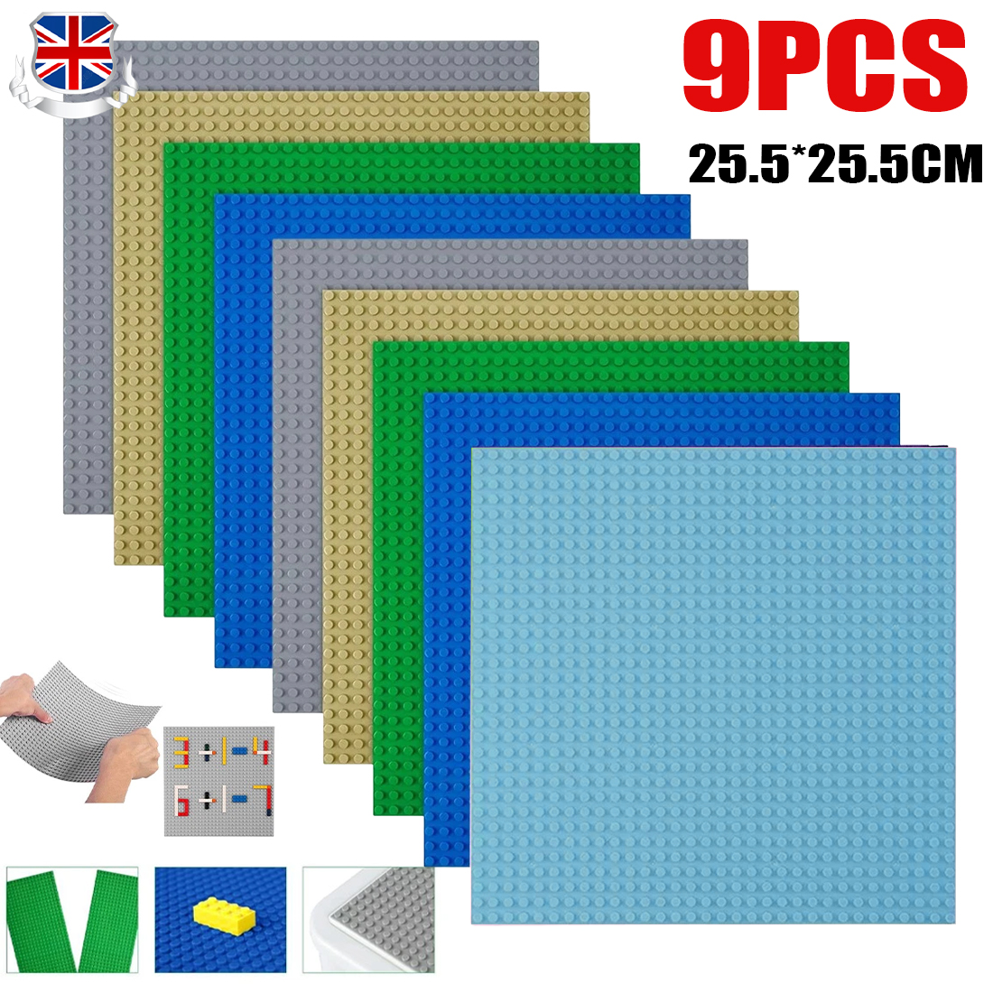 9pcs Building Block Baseboard, Educational Accessories, Toy Wall Base — image 7
