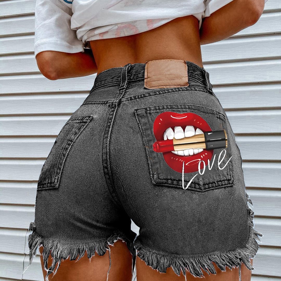 Women's Fashion Ripped Denim Shorts Black2 - Shop at LoveMi