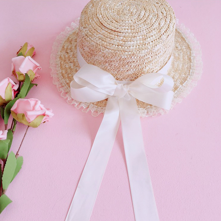 White bow hat