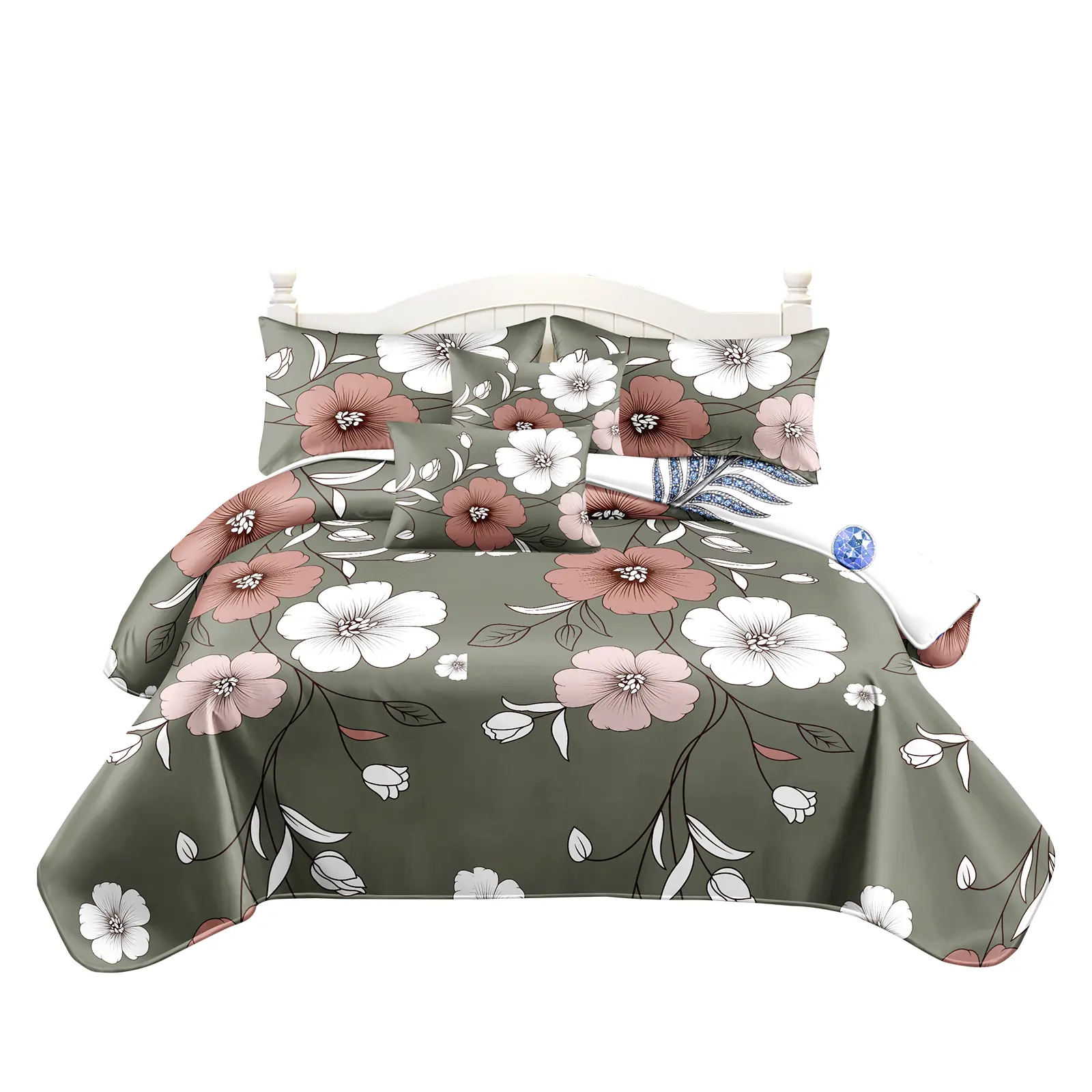 Reversible Duvet Cover Set, US Designer Sage