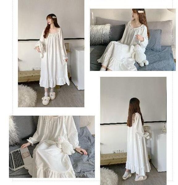 Women's Sweet And Loose Plus Size Long Sleeve Nightdress