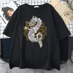Awesome Japanese Dragon Printing Men'S T-Shirt Simplicity - 1087E-L - View 1