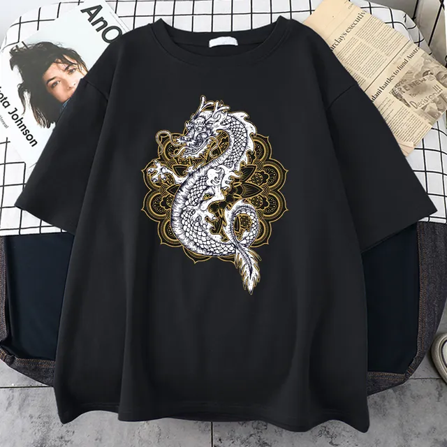Awesome Japanese Dragon Printing Men'S T Shirt Simplicity 1087E L - Shop at LoveMi