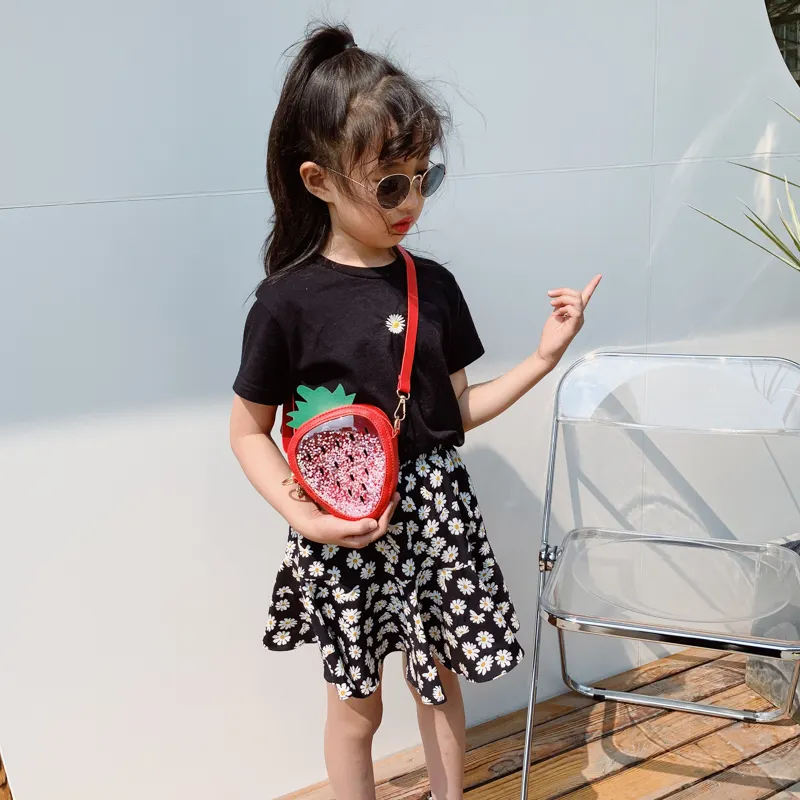 Summer Children's Pineapple Strawberry One Shoulder Jelly