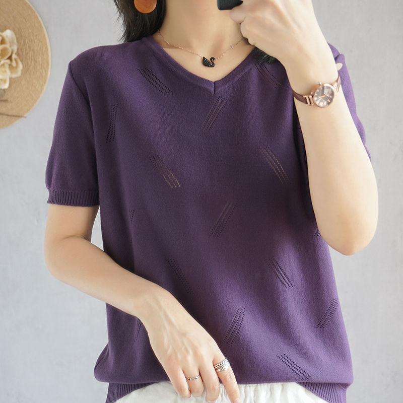 Square Neck Strapless Short Shirt French Taro Purple Plaid