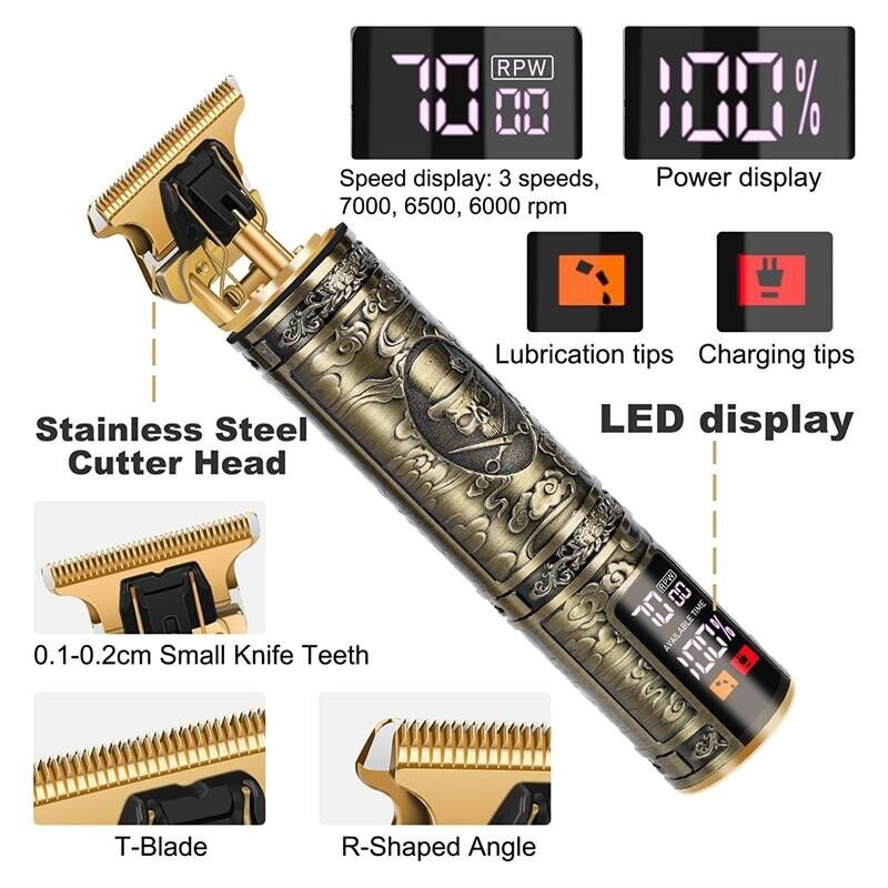 Professional Mens Hair Clippers Shaver Trimmers Machine Cordless Beard Electric — foto 15