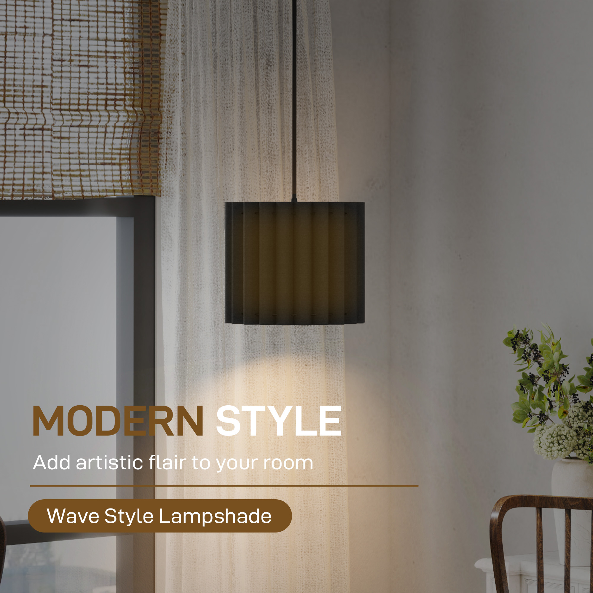 Linen Pendant Light, Bedside Ceiling E27 Bulb, Modern Style, Suitable — image 9