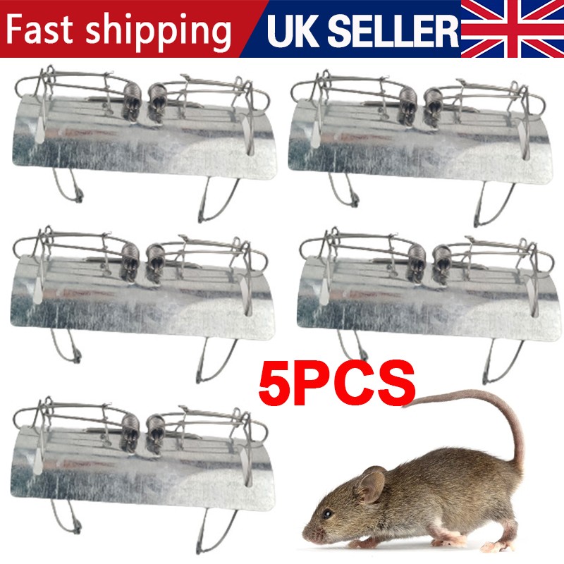 5x Set Tunnel Mole Trap Heavy Duty Metal Quick And Effective Dual Entry New UK — image 7