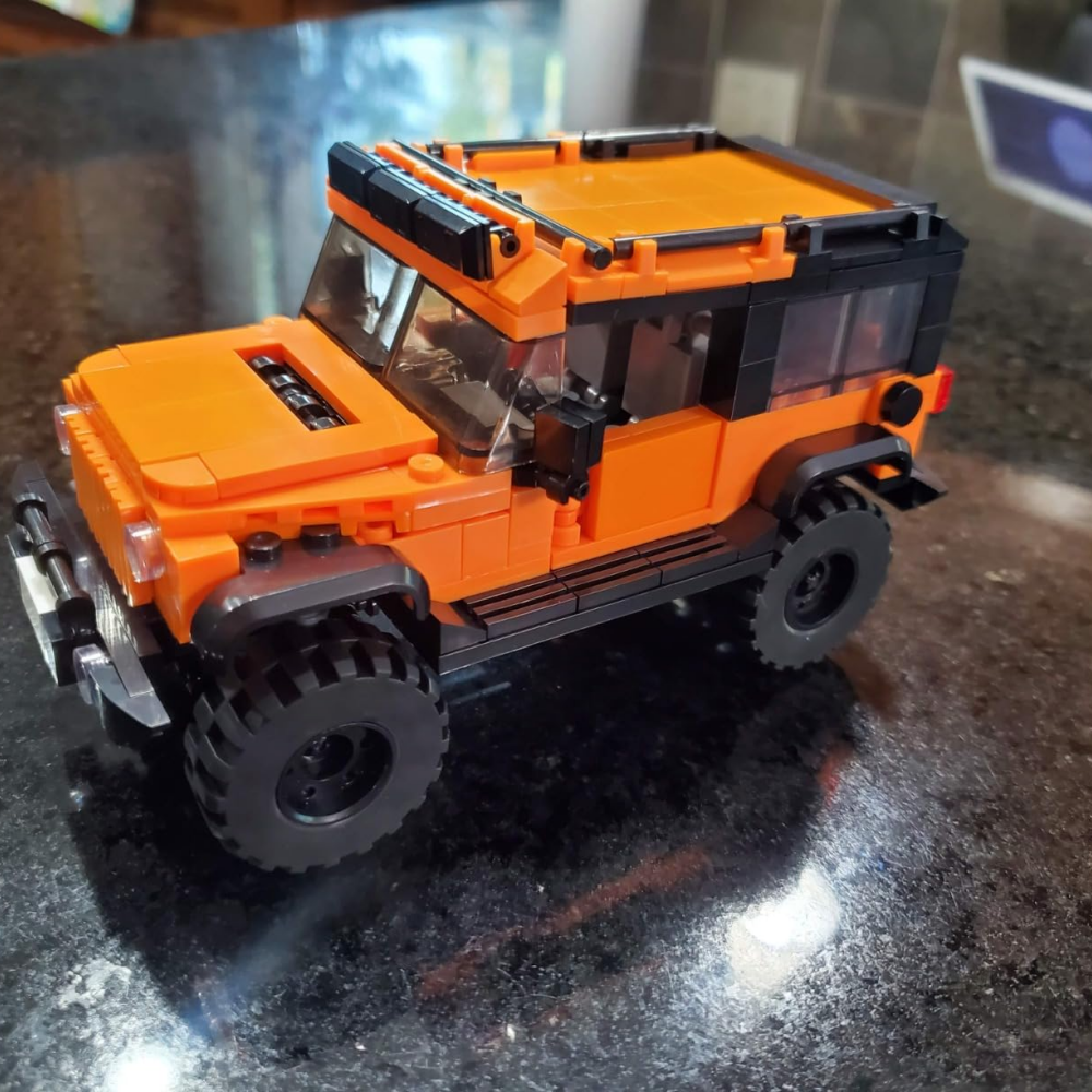 405PCS DIY Orange SUV Car Toy Building Set,Off-Road Car Building Bricks  Building Blocks,DIY Vehicles For Kids And Adults