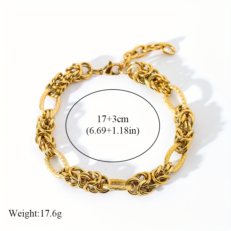 Women's Stainless Steel Twisted Chain Bracelet, Punk & Hip Hop Style Wrist Chain Jewelry,... thumbnail 1