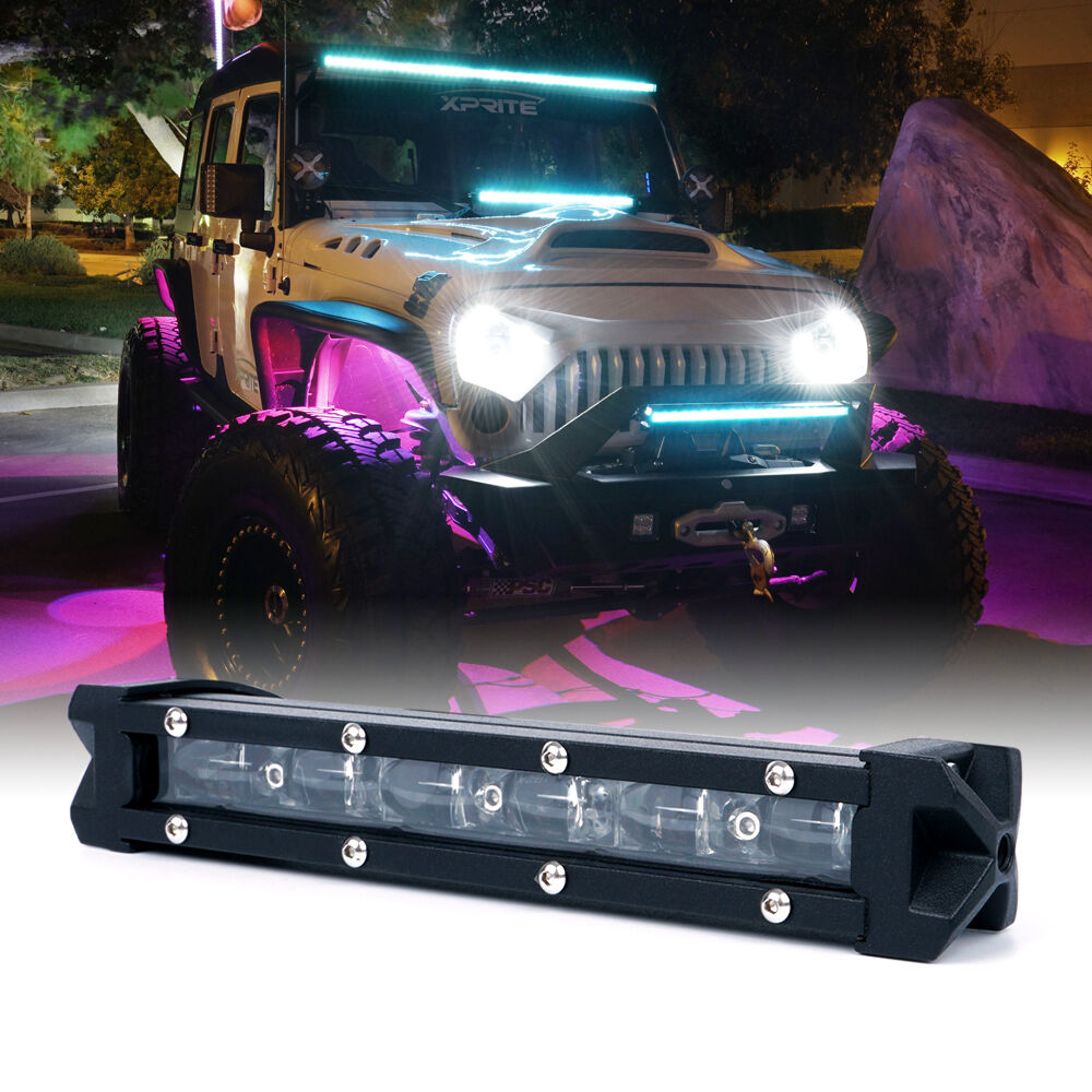 7-inch 36W LED spot beam light bar bracket mount detail – fits 12V 24V truck Jeep tractor