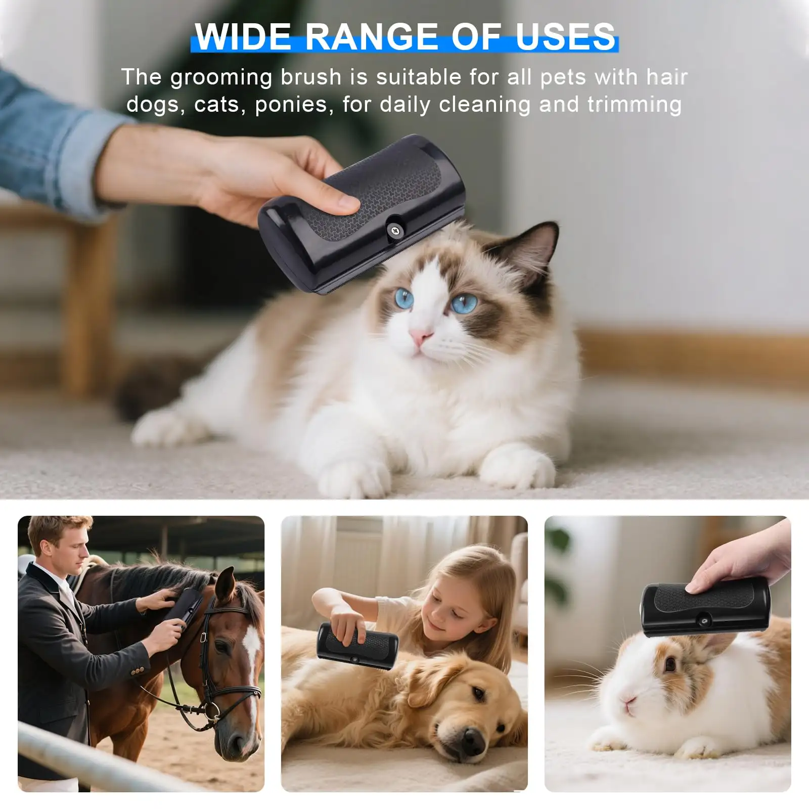 Dog Brush For Shedding, Deshedding Undercoat Brush For Cats & Rabbits  Ergonomic Grooming Tool, Painlessly Removes Loose & Matted Fur For Short Medium Long Hair
