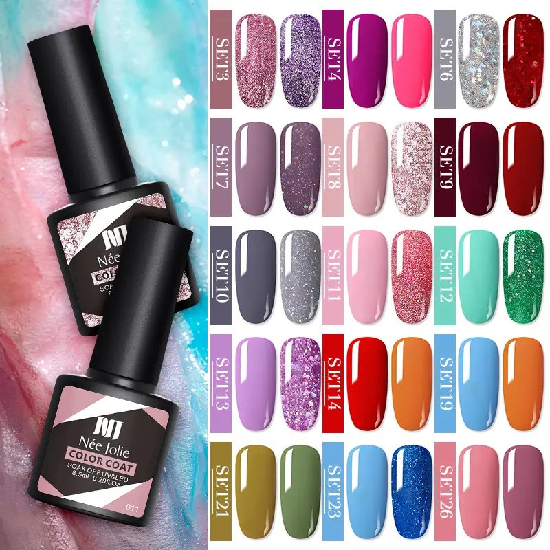 Glitter Reflective Gel Nail Polish Christmas Red