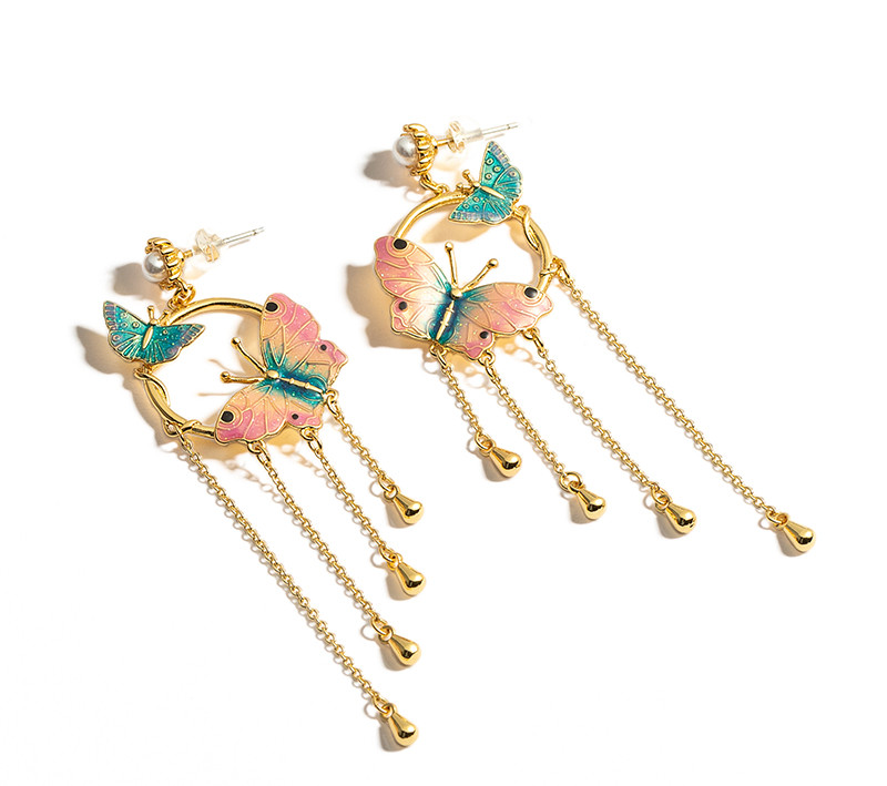 Earrings Tide Butterfly Tassel Female Temperament Long Paragraph