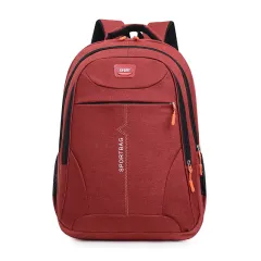Men's And Women's Fashionable Large Capacity Simple Double Shoulder Travel School Bag - Red - View 1
