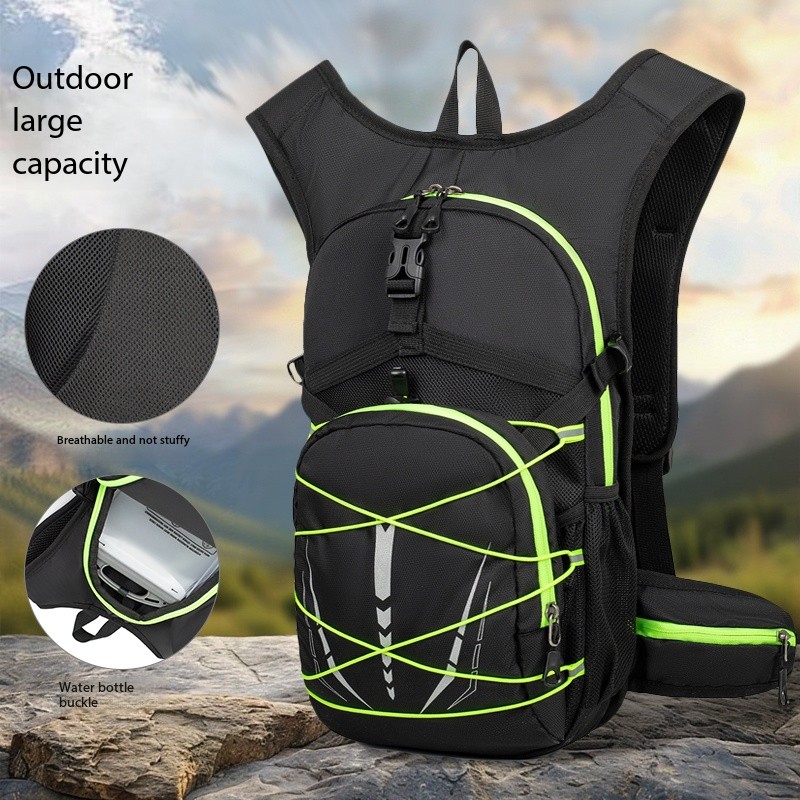 Lightweight Hydration Backpack, Breathable Mesh Cycling Backpack With Reflective Details For Trail Running, Mountain Biking, Outdoor Sports