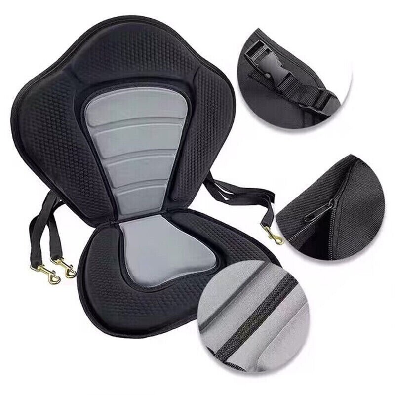Adjustable Canoe Kayak Seat Padded Detachable BackPack Hooks With Storage Bag 7