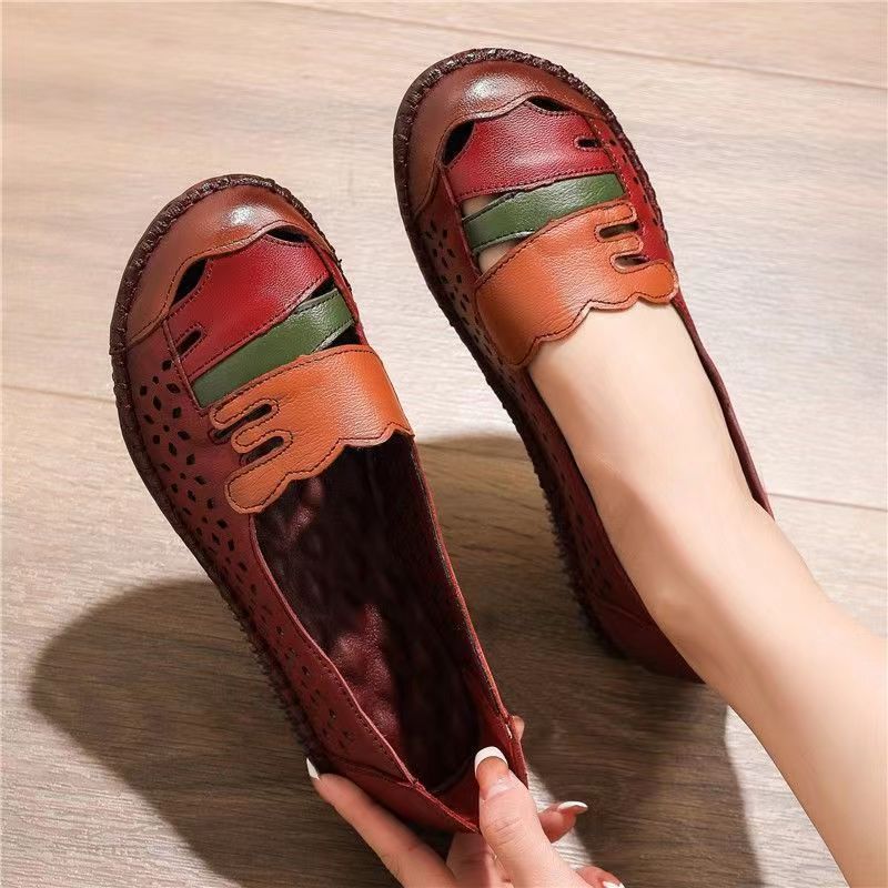 Modieuze Designer Holle Lederen Platte Schoenen