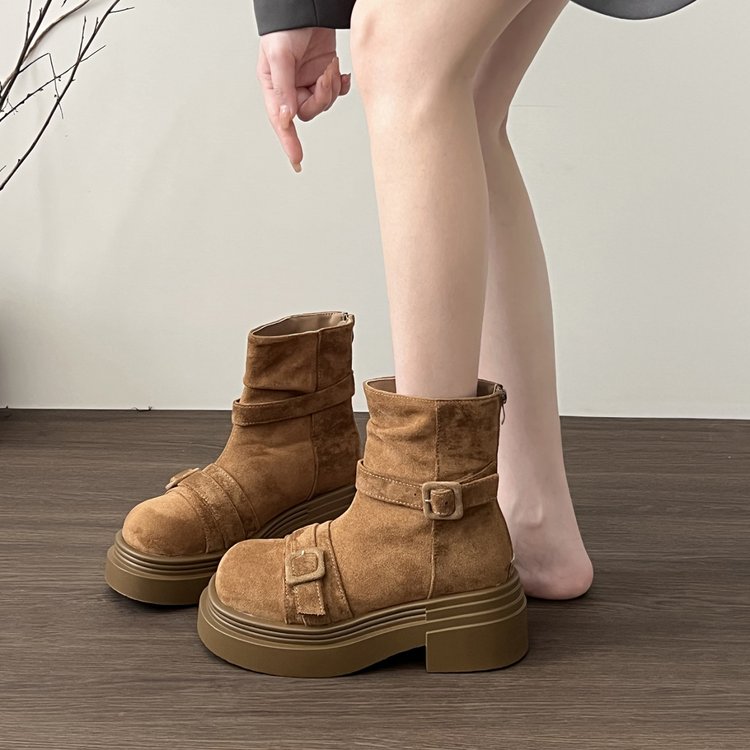 Faux Suede Ankle Boots