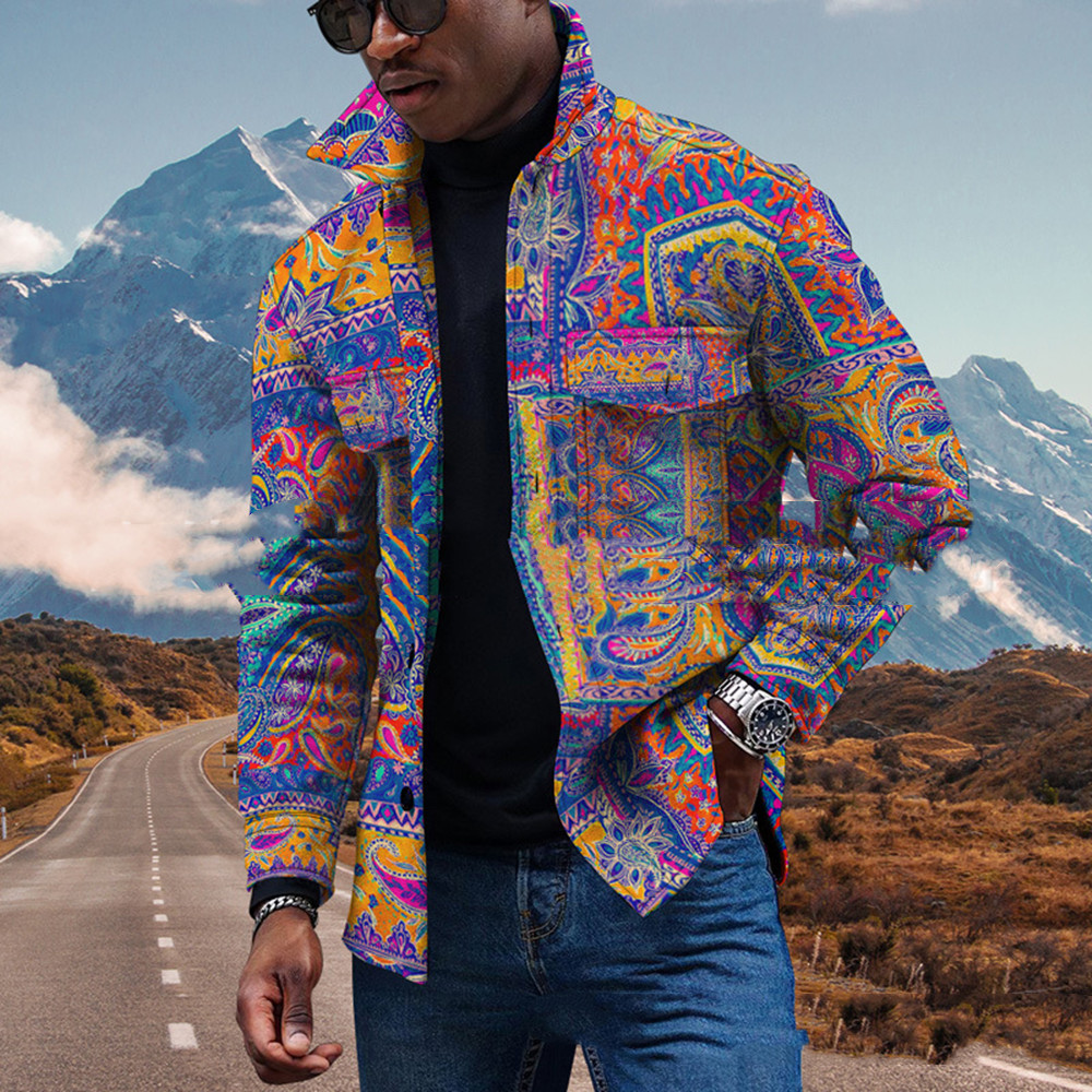 Fashion Men's Abstract Paisley 3D Print Jacket