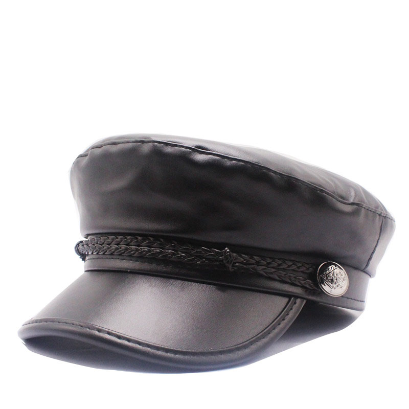 Leather Literary Star Anise Pumpkin Hat Painter Korean Style Bud