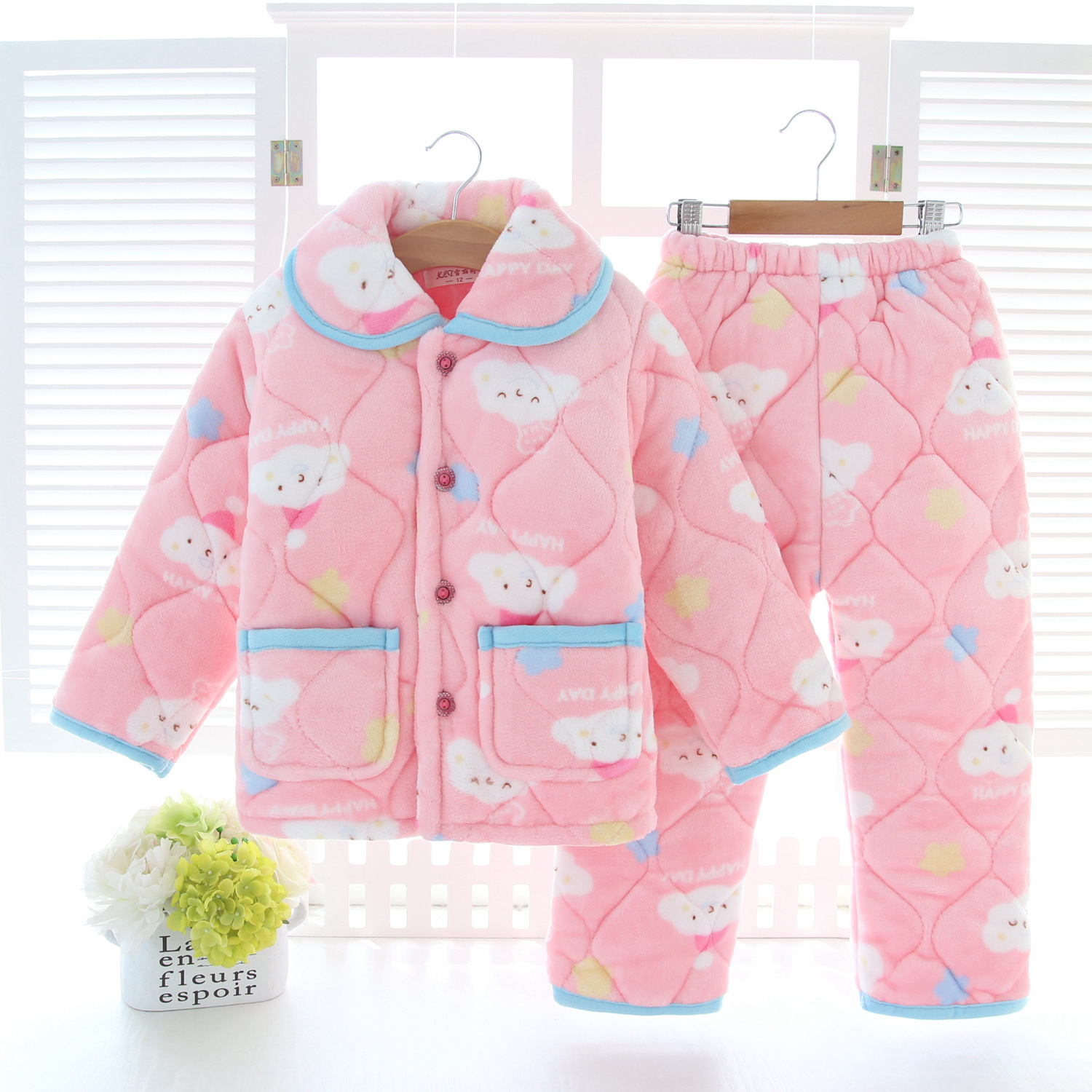 Title 12, Childrens warm pajama set for cozy nights. Sof...