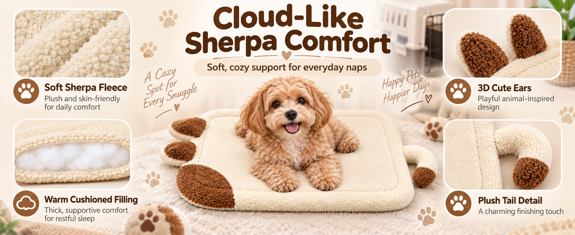 Thickened Lamb-Fleece Pet Mat  Washable  Chew-Resistant  And Anti-Slip Dog Bed  Durable   Scratch-Resistant  And Wear-Resistant Pet Cushion detail photo 8