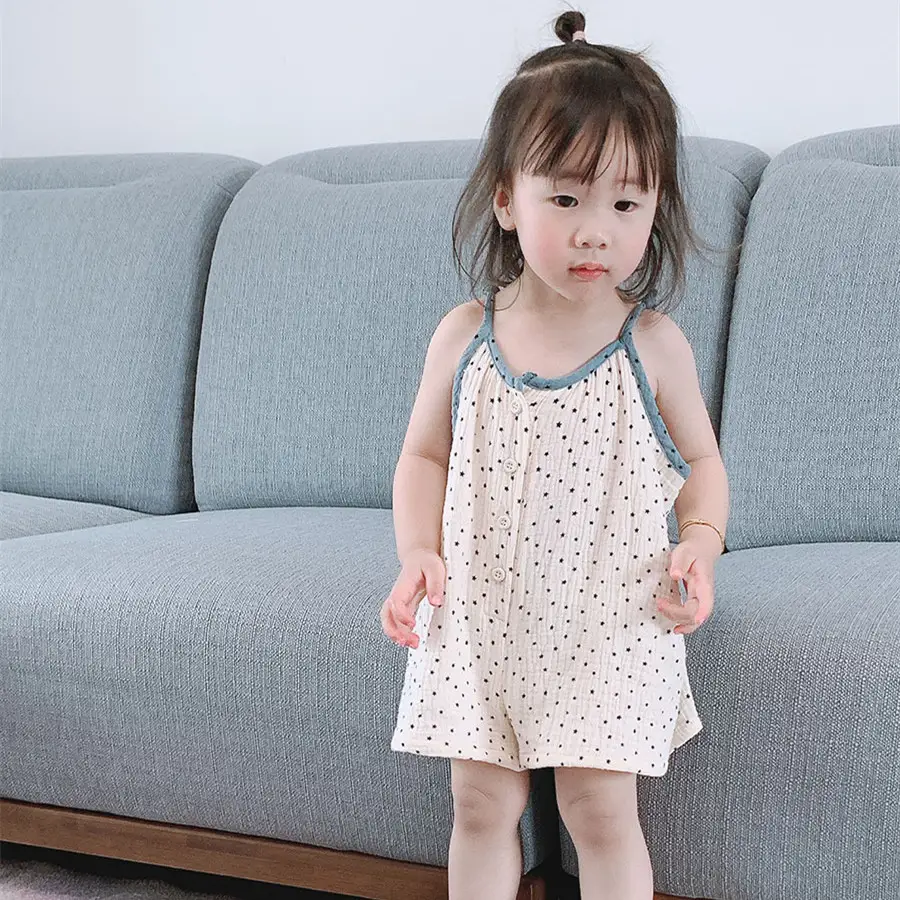 Girls' Fashion Personality Floral Halter Jumpsuit