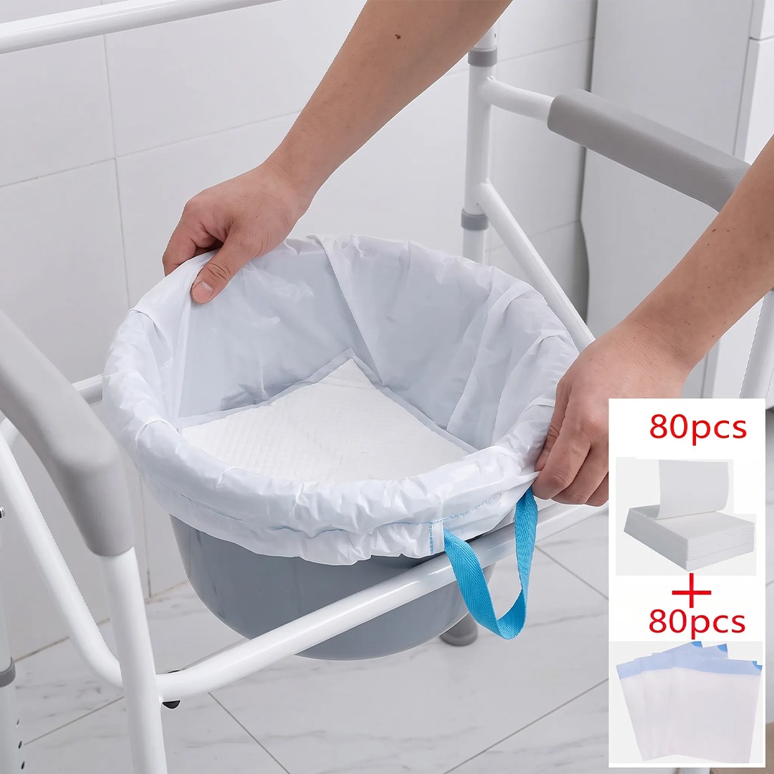 Pack Of 160 Commode Liners With Absorbent Pad Odorless Disposable Bags Universal — image 11