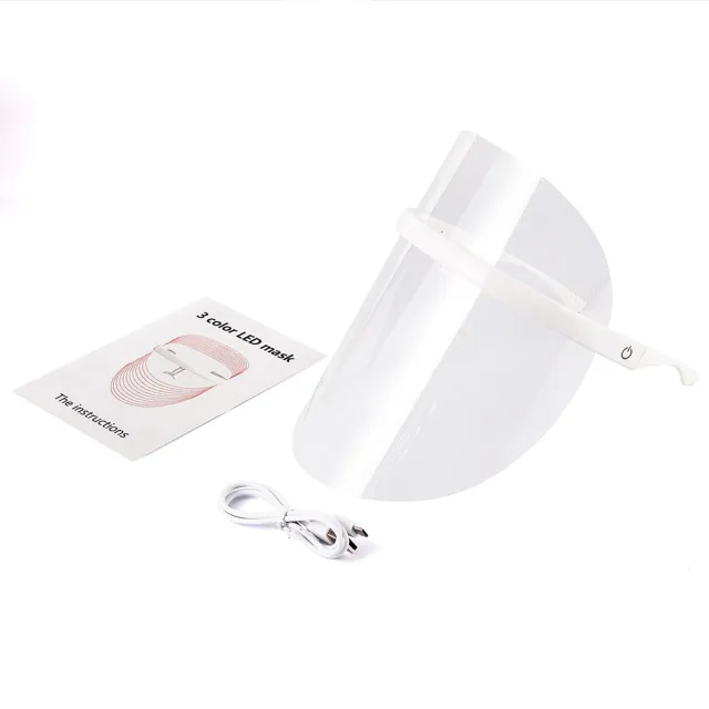 Rechargeable Led Beauty Mask Photon Skin Rejuvenation Device Three Color Light - Shop at LoveMi